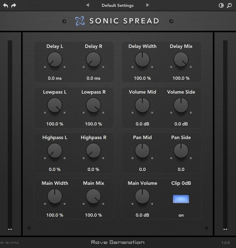 Sonic Spread Interface Detail